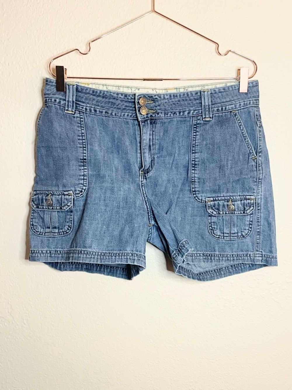 Lee Denim Cargo Shorts Size 12 Y2K Utility Momcore Summer